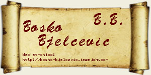 Boško Bjelčević vizit kartica
